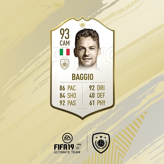 Embed only Roberto Baggio FIFA 19 Icon