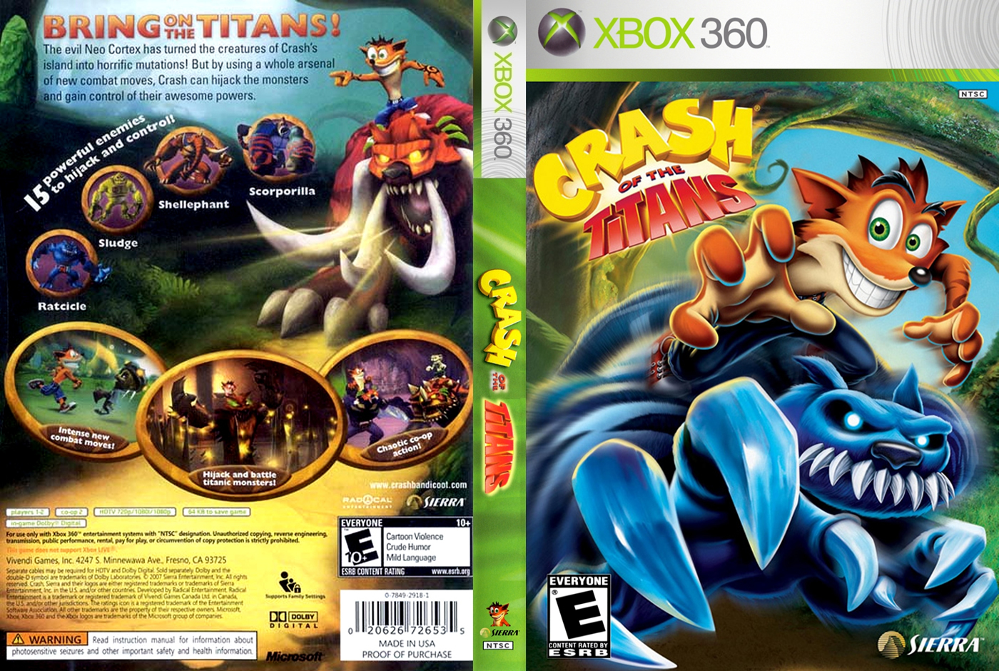 Краш игра иксы. Crash of the Titans Xbox 360 диск. Crash Xbox 360. Краш бандикут на хбокс 360. Crash Bandicoot over Mutant Xbox 360.